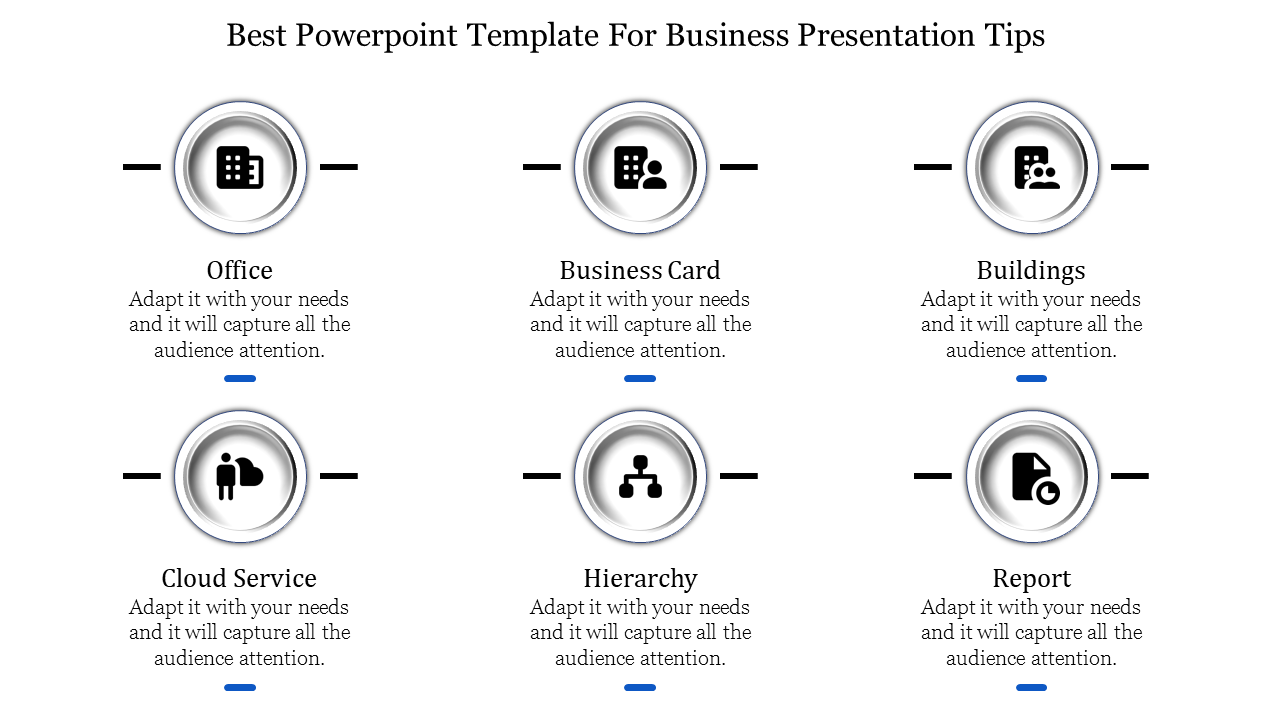 Free - Best PowerPoint Template for Business with Six Nodes	